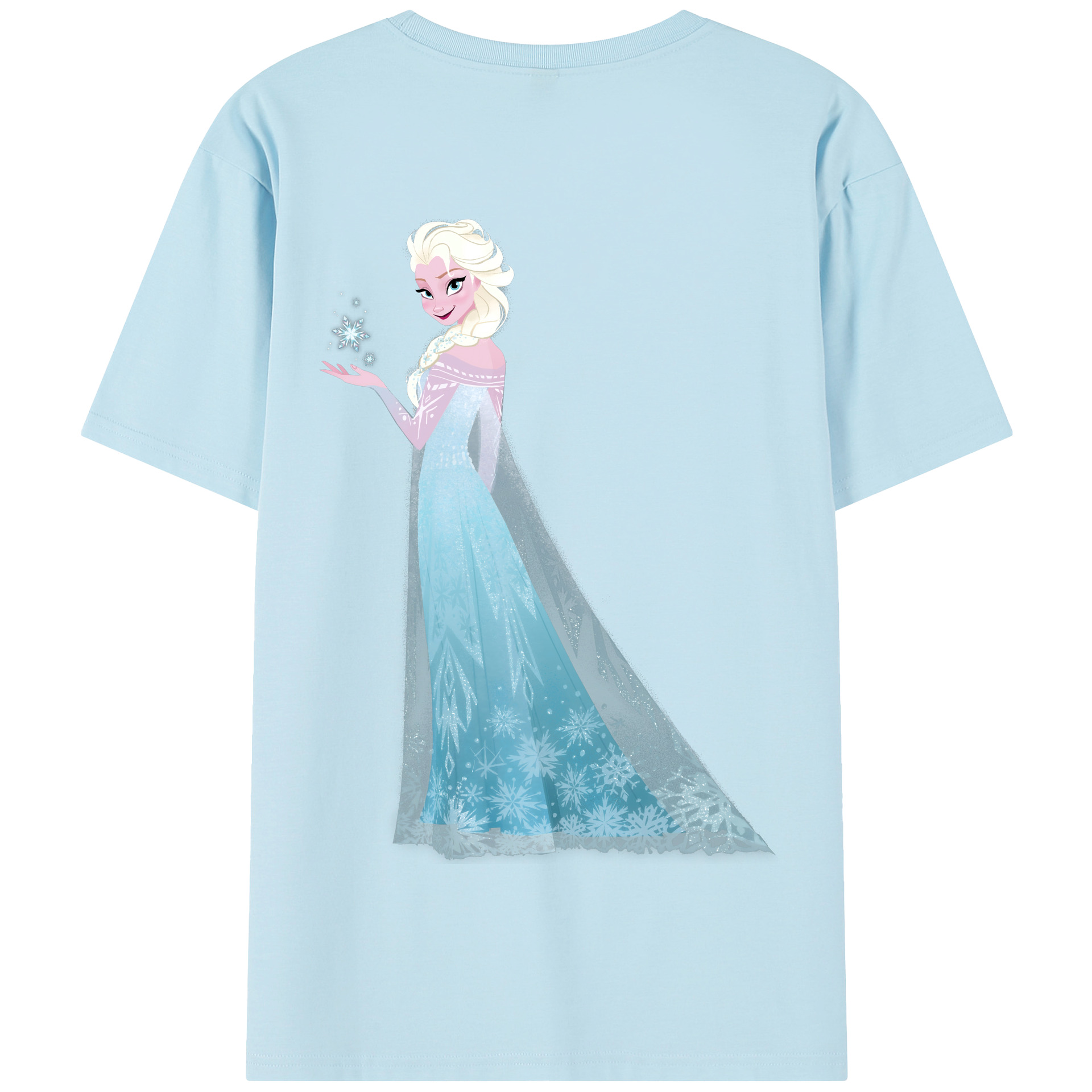 （画像用） アナと雪の女王 アンナ エルサ Frozen Anna Elsa 綿100％半袖Tシャツ（背面プリント）